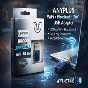 anyplus wifi + bluetooth 2 in 1 usb adapter (150mbps + bluetooth 4.0)